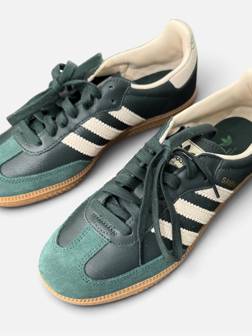 Adidas Samba— Green/Cream w gold Sneakers